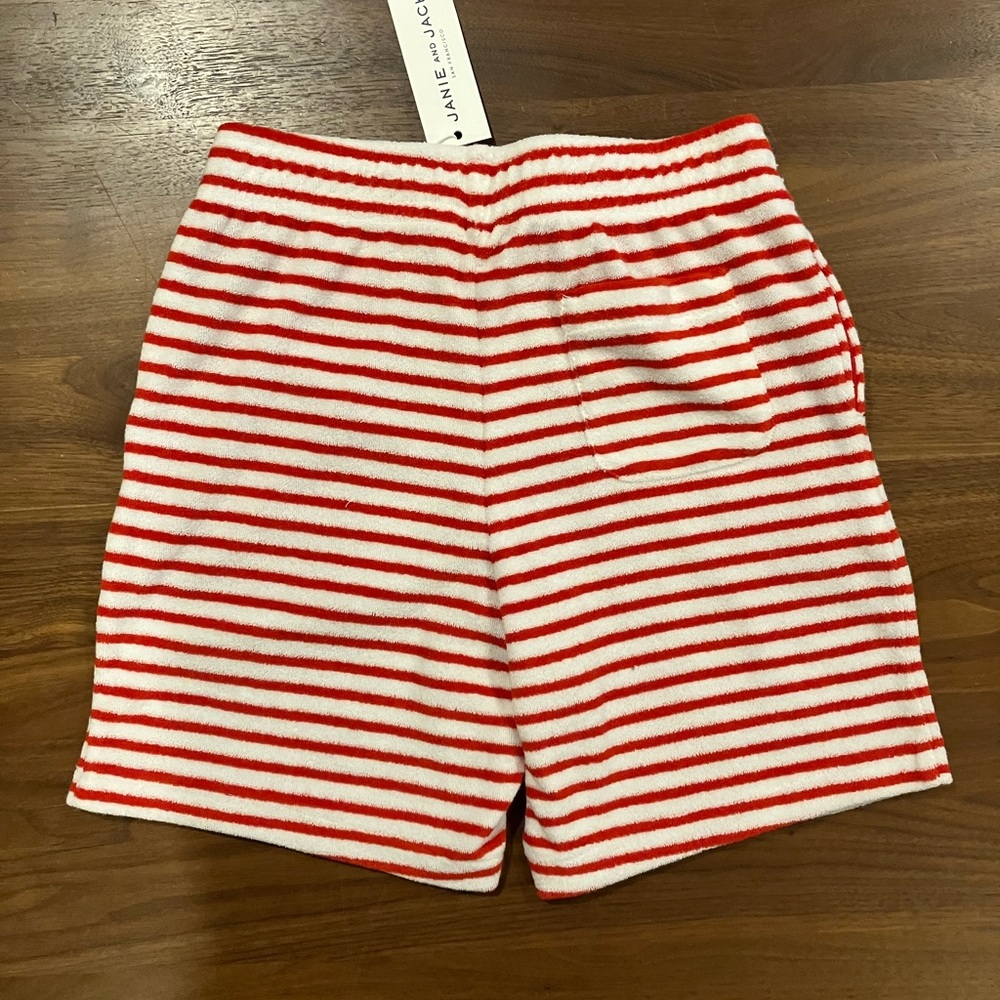 Janie and Jack Red and White Striped Shorts - Picture 3 of 4